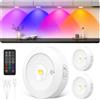JVURICE Illuminazione per vetrine, faretto a LED, batteria da 2400 mAh, senza fili, dimmerabile, illuminazione per armadi, scaffali, illuminazione RGB Timing, batteria magnetica, LED per illuminazione