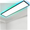 CBJKTX Pannello LED 120x30 dimmerabile - Lampada da soffitto lunga piatta | RGB cambio colore con telecomando 36W nera grande rettangolare per sala giochi Ufficio Soggiorno