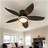 Fachae Lampadario Ventilatore da Soffitto a 5 Pale Motore DC 65cm Nero | Ventilatore da Soffitto con Luce e Telecomando,Dimmerabile,Reversibile,Tempistica 6 Velocità, per Soggiorno Camera da Letto