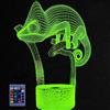 HPBN8 Ltd Illusione Ottica 3D Camaleonte Luce Della Notte LED Lampada 7/16 Cambiamento di Colore Lampada USB Power Telecomando Giocattoli per Bambini Decor di Natale Regalo di Compleanno