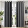 TOPICK Tende Oscuranti per Interni 2 Pannelli L140 x A245 cm Grigio Scuro | Curtains Oscurante Tende per Soggiorno e Camera da Letto Termiche Isolanti Anti-Rumore con Anelli Moderne