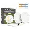 Maxled, Light is Led! Set di 2 Faretti LED Incasso Cartongesso 6W 480LM Luci Soffitto Interno 120º 3CCT 3000K/4000K/6000K Faretto LED Incasso IP44 Non Dimmerabile Φ120mm Diametro Foro Φ110mm AC 230V