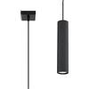 FOSKE Vela Line | Lampada a Sospensione Singola in Alluminio, Nera | Lampadario per cucina e soggiorno, 1 paralume cilindrico, 1 × GU10 max 10 W, cavo regolabile, lampadina non inclusa