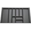 ORGA-BOX 9: divisorio per cassetti portaposate, profondità: 473 x larghezza: 829 mm, antracite con struttura in tela, per cassetti da 90 cm, ad esempio nelle cucine Nobilia a partire dal 01.2025.