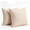 Brylleii Set di 2 Beige Federe Cuscini Velluto 50 x 50 Oro Copricuscini Divano Morbido Fodera per Cuscino Autunno Federe Copricuscini Decorativi Quadrati per Soggiorno Camera Esterno Letto Casa