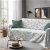 SpazioTessile Maxi Telo Arredo Copritutto Copridivano Grandi Dimensioni Fiorellini Petalo Azzurro o Verde Letto Divano (Verde, 450x300)