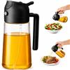 Generico Spruzzatore Olio da Cucina 2 in 1 Spray e Versamento, Oliera Spray in Vetro 470 ml, Dispenser Olio d'Oliva Ricaricabile per Friggitrice ad Aria, Barbecue e Insalate