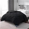 WAVVE Piumino Imbottitura Nordica 180x200 cm per Letto 150, Piumino in Fibra 300gr/m², Leggero, Morbido, Traspirante per Autunno e Inverno (180x200 cm, Nero)