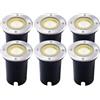 Ledvion 6 pezzi Faretto LED da Incasso IP67 3W 230V 345Lm 2700K GU10 | Con sorgente luminosa e cavo 1m per giardino terrazza vialetto e percorsi