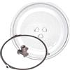 LIGUOYI Piatto Microonde Girevole In Vetro 24,5 cm Universale Piatto Rotante Di Ricambio Per Microonde, Con Accoppiatore, Anello Girevole, Profilo Piatto, Ricambio Girevole A Microonde Kit ( Color : A , Size