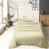 Il Gruppone Passione Casa IlGruppone Set Lenzuola 100% Cotone Di Flanella Completo Letto Made In Italy Anti-Pilling Tinta Unita Lenzuolo Sopra Sotto Federe (Piazza e mezza, Panna)