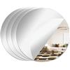 PopularLdo 4 pannelli a specchio rotondi per decorazioni da tavolo, vassoi a specchio, piatti rotondi piatti per tavoli, centri rotondi per decorazioni da tavola per matrimoni e feste (15 cm)