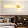 HEYUN Lampada Da Parete Interno Lungo Lampada A Muro Interni Moderno E Semplice Applique Da Parete Oscuramento Continuo Con Telecomando Per Camera Da Letto (Color : Gold, Dimensione : 120cm)