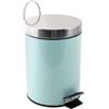 MSV - Cestino per cosmetici da bagno - Acciaio inossidabile con secchio interno rimovibile - Elegante cestino a pedale - Compatto e pratico - Verde pastello - 3L
