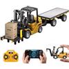 Ezweiji Mini Escavatore Telecomandato 1:64, Veicolo da Cantiere RC con Pala in Metallo e Cingoli, 12 Canali Giocattolo con USB-C, Auto Radiocomandata (Mini Carrello Elevatore Telecomandato)