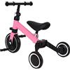 Willonin Triciclo Bambino Scalabile, Triciclo Bicicletta Bambino Triciclo Bicicletta, Triciclo con Barra di spinta A - con Barra di spinta, B-senza Putter (B, Rosa)