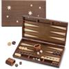 Dosenstek Backgammon - Set da gioco per adulti, grande 40 cm, in legno, compatto, pieghevole e perfetto per viaggi, con cubo classico, gioco da tavolo per la casa