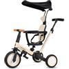 moovkee. Triciclo Bambini Evolutivo 6 in 1 - Bicicletta Bambini da 1 a 5 Anni - Triciclo per Bambini fino 25 kg con Cappottina Pieghevole, Cintura, Sella Regolabile, con o Senza Pedali