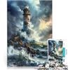 AITEXI Puzzle da 1000 pezzi per adolescenti Faro nella tempesta Giocattolo educativo intellettuale decomprimente per la decorazione della casa 38x26cm