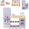 HOMASIS Supermercato Giocattolo per Bambini, Registratore Cassa Bambini in Legno, Cassa Giocattolo per Bambini con Distributore Automatico, per Bambini dai 3 agli 8 Anni (Viola)