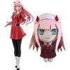 Anjinguang Darling in the FranXX Figura 17,5 cm Zero Two Action Figure+25 cm Zero Two Plush Set, Anime 02 Personaggio da Collezione Figurine Desktop Modello Plushie Regali per i fan