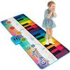 KOMFOTTEU Tappetino per pianoforte per bambini di 3 anni+ 24 tasti, pianoforte per bambini con 10 canzoni e 8 suoni di strumenti, tappeto musicale, riproduzione e volume regolabile, 181 x 73 cm