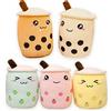 Amozo Simpatico cartone animato Boba Milk Tea Morbida bambola di peluche, Giant Boba Bubble Plushie Farcito tazza di tè Cuscino regalo Giocattoli (Green,24cm)