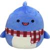 Squishmallows Squishmallow - Peluche ufficiale di Kellytoy per le vacanze invernali di Natale (Rey Shark (con sciarpa), 20,3 cm