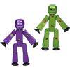 Zing StikBot - Confezione doppia con 2 StikBot, action figure da collezione e accessori, animazione Stop Motion, dai 4 anni in su (melanzana in metallo e oliva metallizzata)