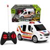 Generico Macchina Telecomandata per Bambini City Car Mini Veicoli cm 13,5 Auto Radiocomandata con Luci e Ruote Gommate Rc Ambulanza Telecomdata Pullman Bus Radiocomandato Pulmino con Telecomando (C)