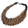BOBIYA Messy Wide 2 fili Capelli sintetici intrecciati Headband Classic Chunky Braid Headband intrecciati Headbands (Claybank)