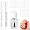 Crunier Set di2 Penne Bianche per Nail Art con3 Adesivi per Unghie e Smalto | Penna di Precisione per French Manicure,Penna con Smalto Bianco,Nail Art 3D per Unghie In Gel Bianco,per Nail Art Fai-Da-Te