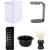 Generic Kit per rasatura a umido con ciotola | Set di pennelli da barba per salone, casa, viaggi, lavoro, fidanzato, padre, marito