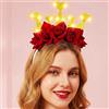 Reaky Fascia per capelli con fiore illuminata a LED per San Valentino, corona dorata, accessori per capelli da regina per donne