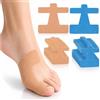 XIJEQOW 30 Pezzi Cerotti per Alluce Valgo, Nastro Kinesiologico Pretagliato per Correzione e Sollievo dal Dolore, Bendaggio Muscolare Elastico e Traspirante per Piedi, 15 Carne e 15 Blu, 9.3x9cm