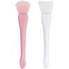 Daleweo 2 pennelli in silicone per maschera a coda di pesce, applicatore per maschera di argilla, fango, fai da te, facile da pulire, rosa e bianco