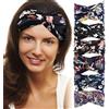Sunolkie Fascia per capelli da donna, fascia elastica per capelli da donna, fascia larga per capelli, per yoga, 6 pezzi (Multicolore-C)