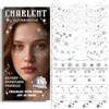 CHARLENT Tatuaggi Temporanei Glitter a Forma di Fiocchi di Neve e Lentiggini - 18 Foglie di Patch Trucco Temporanei Argento Impermeabili per Donne e Bambini