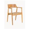 House Nordic Set di 2 sedie con braccioli in legno di teak con seduta intrecciata Getafe - Marrone