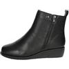CINZIA SOFT, Stivaletto Donna in Pelle Nero, Zeppa Bassa, Pianta Larga, Plantare Estraibile, 18843