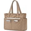 oscaurt Cord, borsa da donna con 13 tasche, borsa shopper grande, con scomparto per computer portatile e chiusura lampo, pieghevole, borsa da spiaggia per scuola, lavoro, viaggi