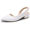 DREAM PAIRS Scarpe Slingback Donna Eleganti | Tacco Basso 3 cm, Punta Appuntita, Cinturino Regolabile, Soletta Imbottita e Suola Antiscivolo per Lavoro e Matrimonio