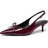 DREAM PAIRS Scarpe Slingback Tacco Basso Donna | Tacco kitten 5,5 cm, punta affusolata, fiocco, cinturino regolabile, fodera amica della pelle, eleganti.