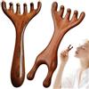 LYSPBAO Pettine massaggiante in legno, 2 confezioni, per massaggi sul corna di cervo, in legno di sandalo, massaggiatore per cuoio capelluto rilassante e stimolazione della circolazione sanguigna, ideale per