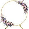 Purova Arco per palloncini rotondo, 2 m, in metallo, con supporto, 2,67 kg, per palloncini e fiori, arco decorativo a incastro per matrimoni, compleanni, baby shower e sfondo fotografico (oro)