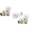 Tiemme Kit valvola e detentore con testa termostatica per radiatori 1/2G 1/2x16 Tiemme 3300138