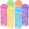 fiintrwa 6 lanterne di carta medusa oceano lanterne - Paralume sotto il mare, decorazione per compleanno, sirena, oceano, tema, feste, decorazioni per feste di compleanno (colori neon)
