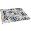 STOR PLANET Tappeto vinilico stampato ARTDECO, tappeto cucina, corridoio. Tappeti per camera antiscivolo e moderni tappeto sottile, effetto pavimento di design | patch blu 140 x 200 m