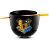 Silver Buffalo Harry Potter Hogwarts Crest - Set di stoviglie in ceramica per ramen, include ciotola per noodle da 590 ml e bacchette in legno