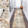 LUMIPAP Tappeto a passatoia per cucina e corridoio, antiscivolo, lavabile, per il corridoio, la lavanderia, 40 x 170 cm, arancione in stile turco